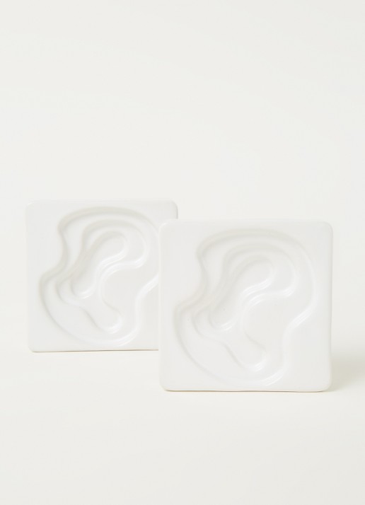 Laguiole Style de Vie Serveerschaal voor olijfolie 9 cm set van 2 - voorkant 3 wit