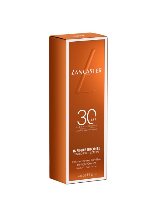 Lancaster Infinite Bronze Tinted Protection SPF 30 - getinte dagcrème - voorkant 2 medium/dark