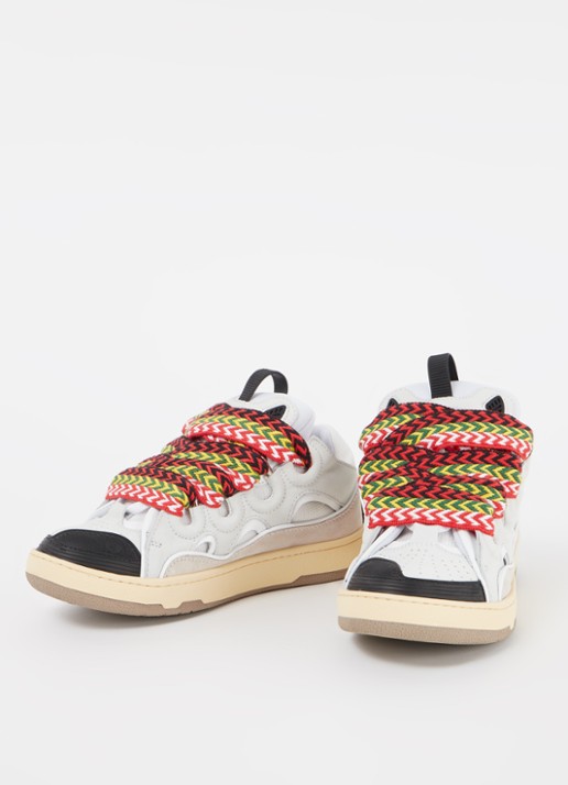 Lanvin Curb sneaker met leren details - detail 3 wit