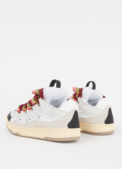 Lanvin Curb sneaker met leren details - detail 4 wit