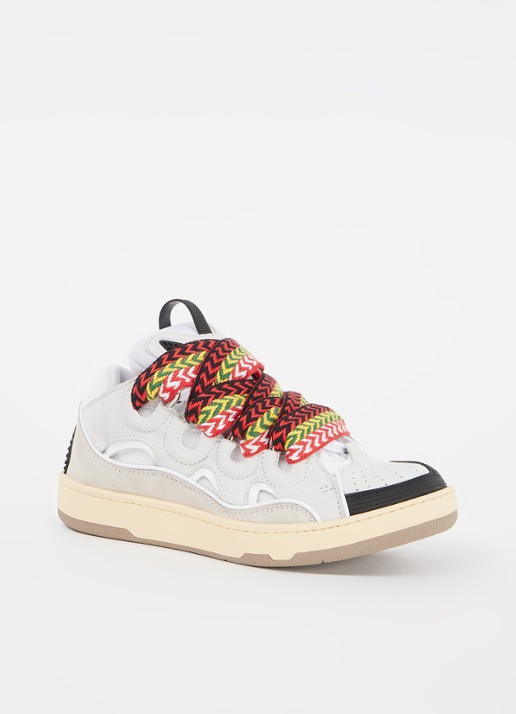 Lanvin Curb sneaker met leren details - voorkant wit