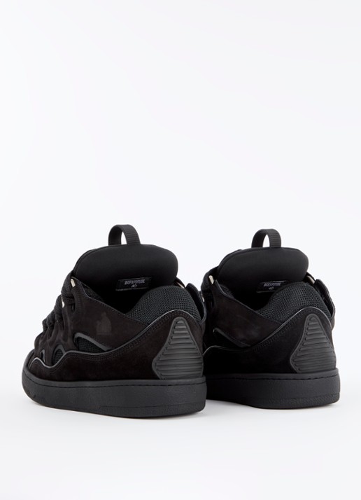 Lanvin Curb sneaker van kalfsleer met mesh details - achterkant 7 zwart