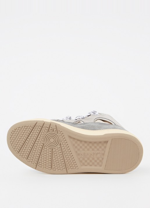 Lanvin Curb sneaker van kalfsleer met suède details  - detail 5 grijs