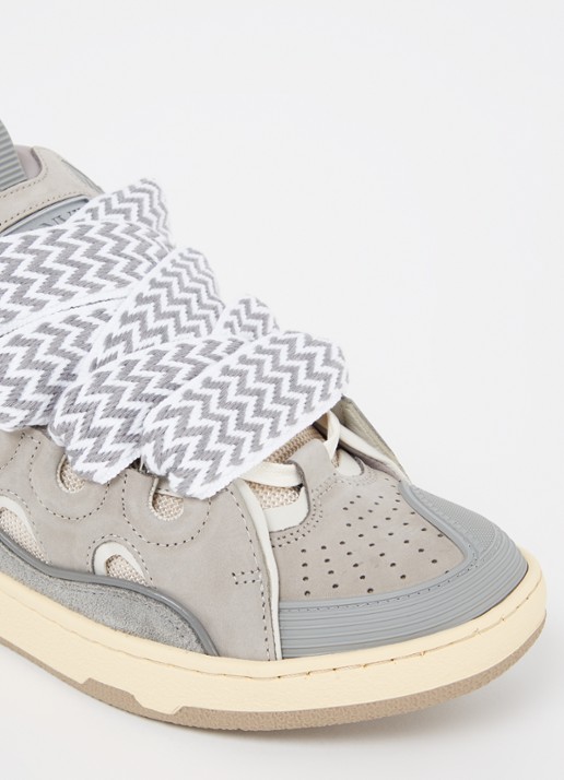 Lanvin Curb sneaker van kalfsleer met suède details  - detail 6 grijs