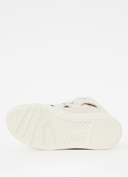 Lanvin Curb sneaker van kalfsleer met suède details - detail 4 beige
