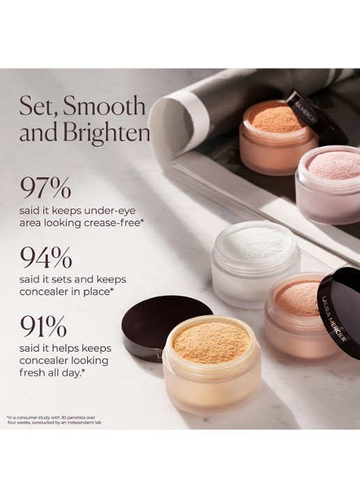 Laura Mercier Secret Brightening Under Eye Setting Powder - losse poeder - achterkant 2 golden