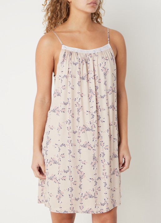 Laurence Tavernier Manon nachthemd met bloemenprint - detail 7 beige