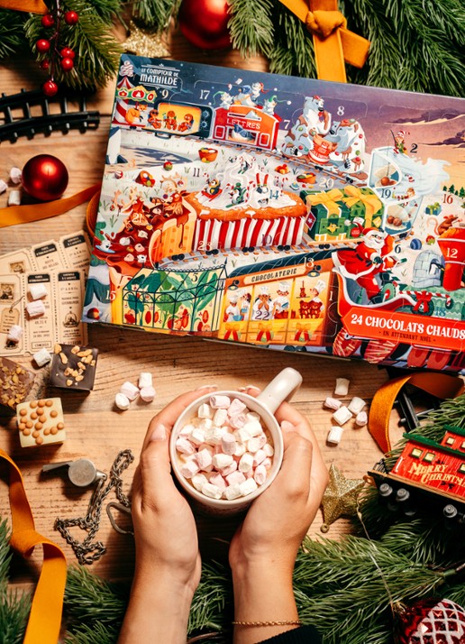 Le Comptoir de Mathilde Adventskalender met chocolade - 24 dagen - voorkant 2 undefined