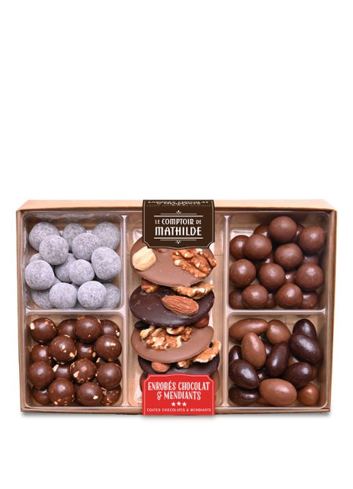 Le Comptoir de Mathilde Omhulde chocolade en mendiants 240 gram - voorkant undefined