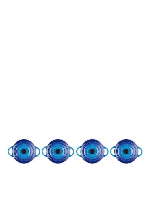 Le Creuset Braadpan ø 10 cm set van 4 - detail 3 azure / blauw