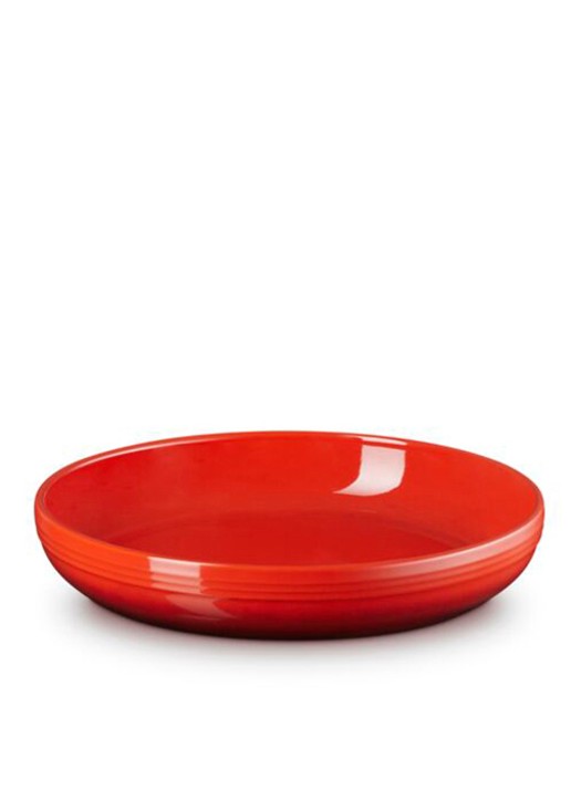 Le Creuset Diep bord 22 cm - voorkant donkerrood