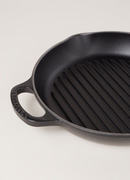 Le Creuset Grillpan Ø25 cm - detail mat zwart / zwart