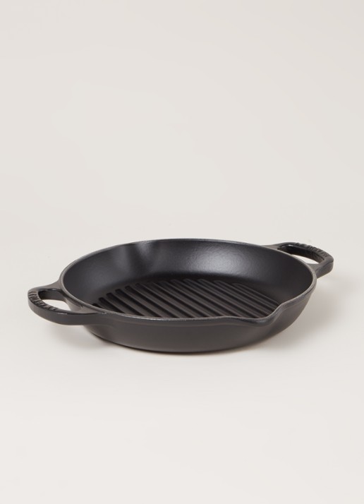 Le Creuset Grillpan Ø25 cm - voorkant 3 mat zwart / zwart