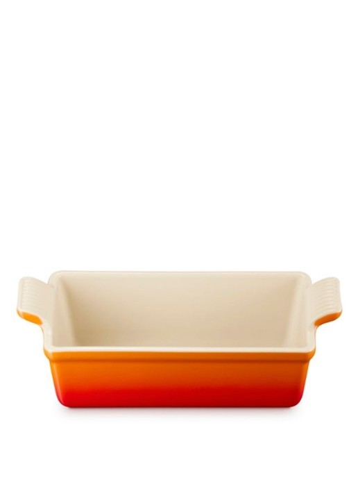Le Creuset Heritage bakvorm 23 cm - achterkant 3 oranjerood