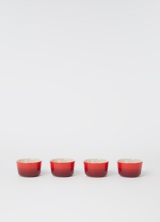 Le Creuset Mini ramekin 7,2 cm set van 4 - voorkant 2 kersenrood / rood