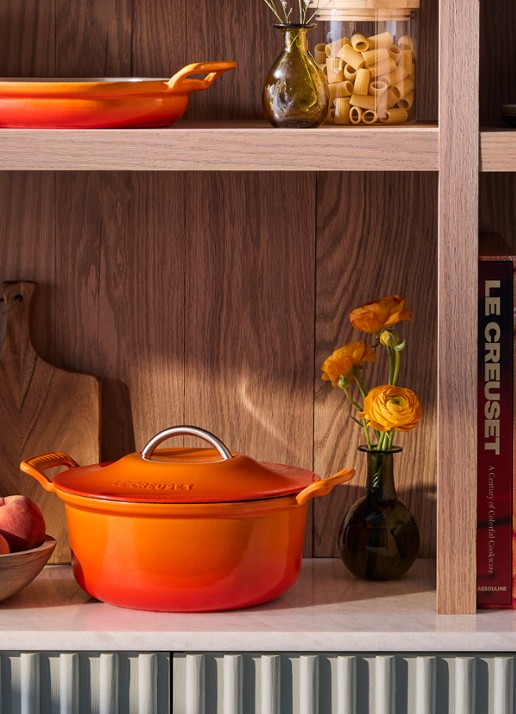 Le Creuset Modern Heritage braadpan 26 cm - voorkant 2 oranjerood