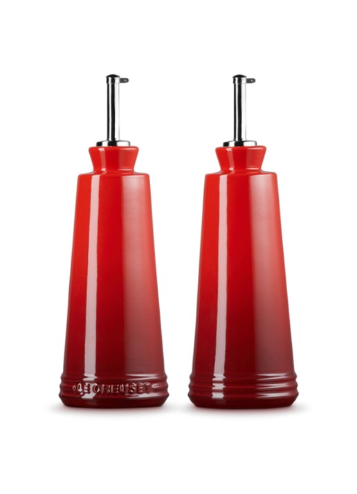 Le Creuset Olie- en azijnstel set van 2  - achterkant kersenrood / rood