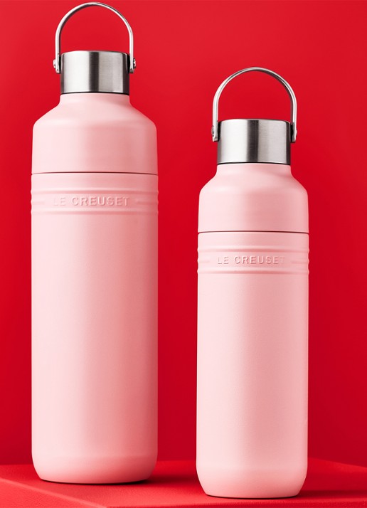 Le Creuset On The Go waterfles 0,5 liter - voorkant 2 roze