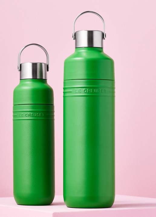 Le Creuset On The Go waterfles 1 liter - voorkant 7 groen