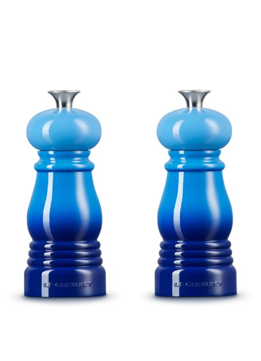 Le Creuset Peper- en zoutmolen 13 cm 2-delig - achterkant azure / blauw