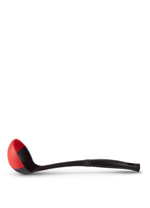Le Creuset Pollepel 31,5 cm - voorkant 2 kersenrood ebbenzwart / multicolor