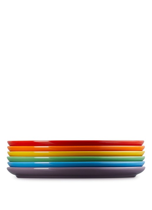Le Creuset Rainbow dinerbord 27 cm set van 6 - detail 4 rood