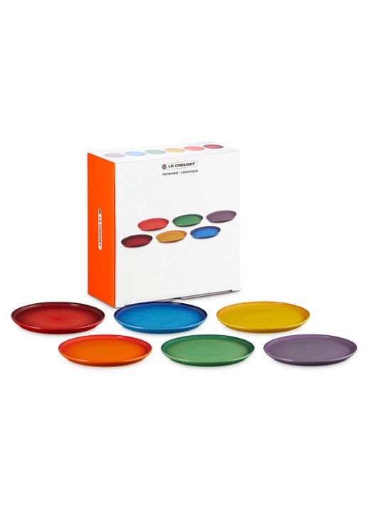 Le Creuset Rainbow dinerbord 27 cm set van 6