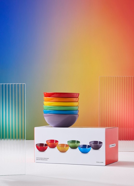 Le Creuset Rainbow kom 16,2 cm set van 6 - voorkant 2 rood