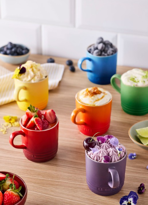 Le Creuset Rainbow kopje 20 cl set van 6 - achterkant 3 rood