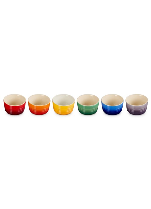 Le Creuset Rainbow ramekin 10 cl set van 6 - detail 2 rood