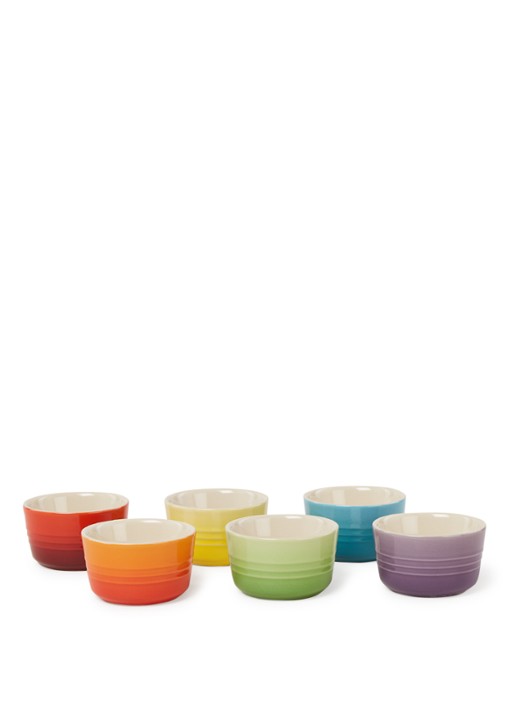Le Creuset Ramekin ovenschaal 7,5 cm set van 6  - voorkant multicolour / multicolor