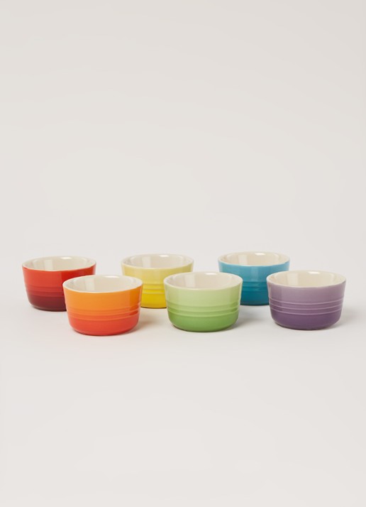 Le Creuset Ramekin ovenschaal 7,5 cm set van 6  - voorkant 2 multicolour / multicolor
