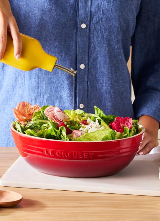 Le Creuset Serveerschaal 29 cm - achterkant steenrood