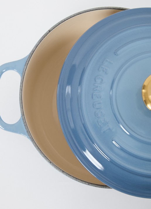 Le Creuset Signature braad-/stoofpan Ø20 cm - voorkant 3 chambray / blauw