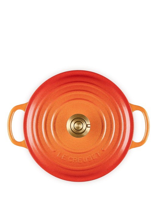 Le Creuset Signature braad-/stoofpan Ø24 cm - detail 4 flamme dorée / oranje