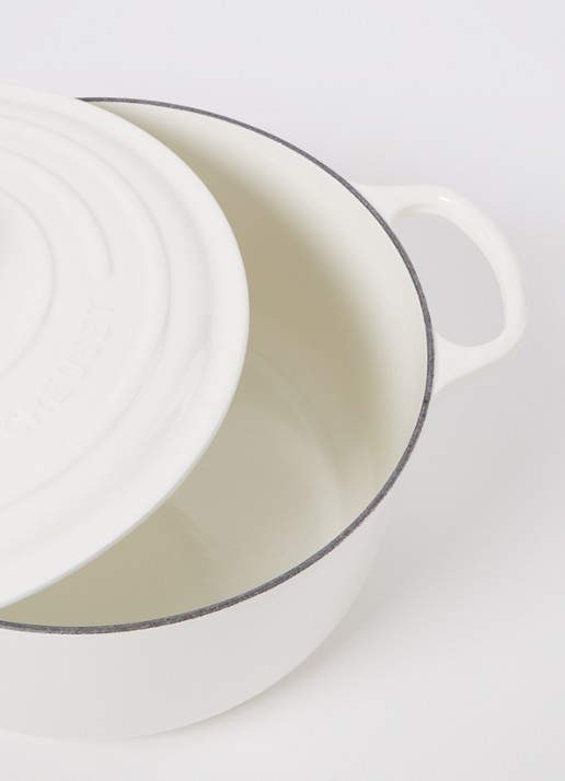 Le Creuset Signature braad-/stoofpan Ø28 cm - voorkant 2 white / wit