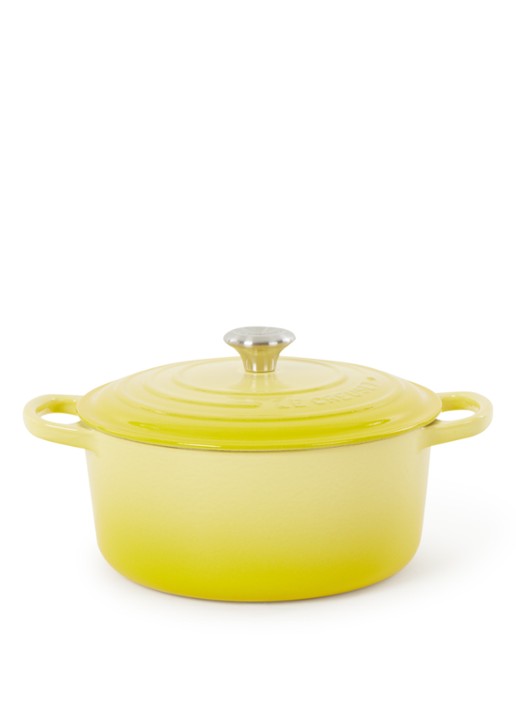 Le Creuset Signature braadpan 22 cm - voorkant geel