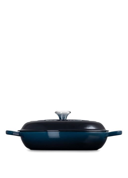 Le Creuset Signature braadpan Ø24 cm - achterkant donkerblauw