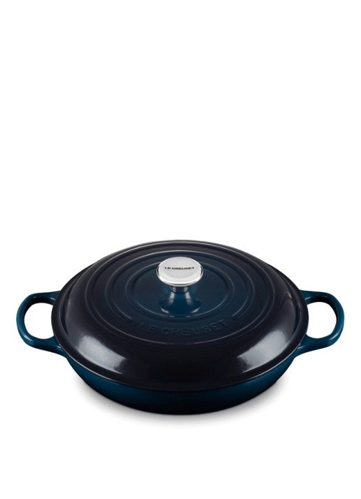 Le Creuset Signature braadpan Ø24 cm - voorkant 2 donkerblauw