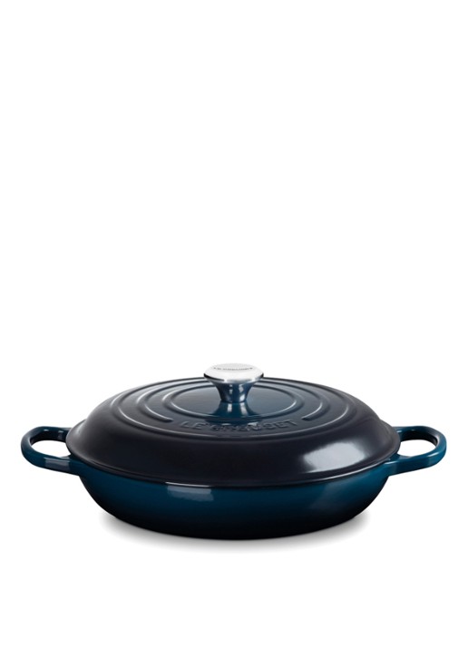 Le Creuset Signature braadpan Ø24 cm - voorkant 3 donkerblauw