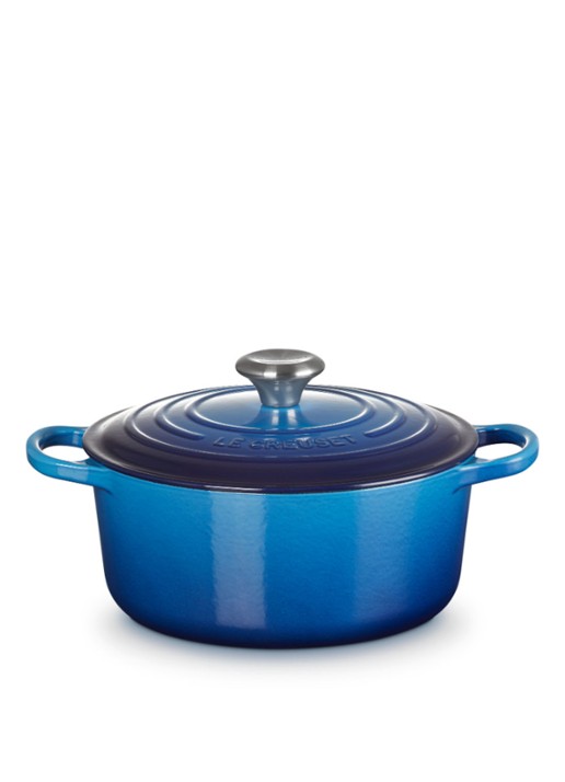 Le Creuset Signature braadpan Ø24 cm - voorkant 2 azure / blauw