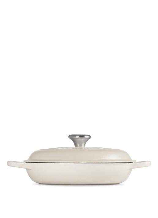 Le Creuset Signature braadpan 26 cm - achterkant gebroken wit