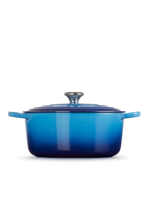 Le Creuset Signature braadpan 28 cm  - achterkant azure / blauw