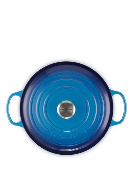 Le Creuset Signature braadpan 28 cm  - detail 2 azure / blauw