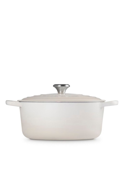 Le Creuset Signature braadpan 28 cm - achterkant gebroken wit
