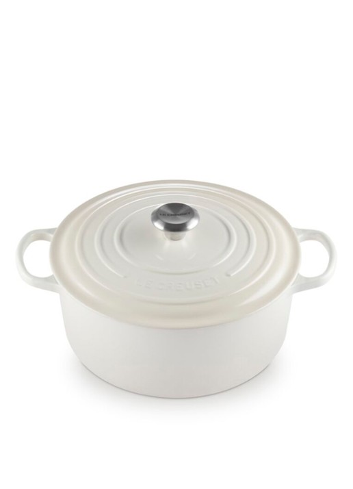 Le Creuset Signature braadpan 28 cm - voorkant 3 gebroken wit