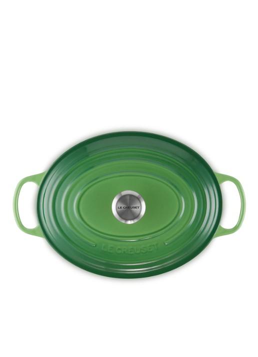 Le Creuset Signature braadpan 29 cm - detail 2 bamboo / groen