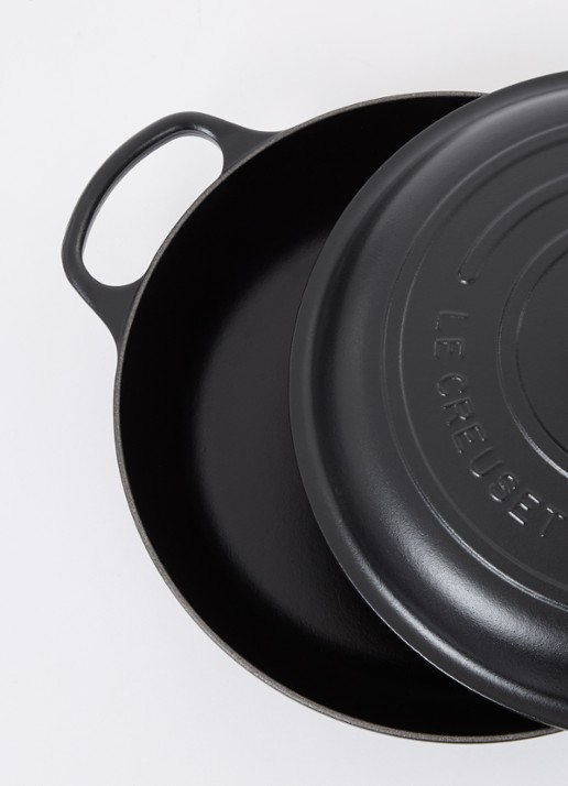 Le Creuset Signature braadpan Ø30 cm - voorkant 2 mat zwart / zwart