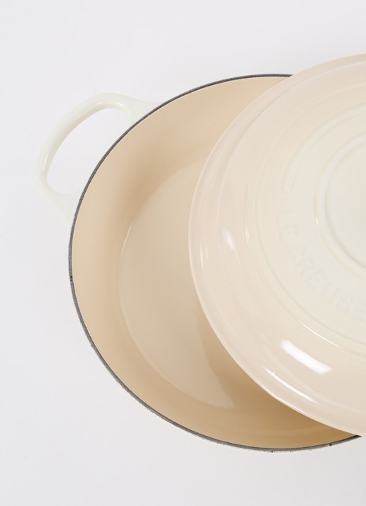 Le Creuset Signature braadpan Ø30 cm - voorkant 2 meringue / beige