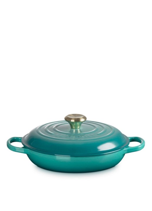Le Creuset Signature braadpan 30 cm - achterkant 3 blauw